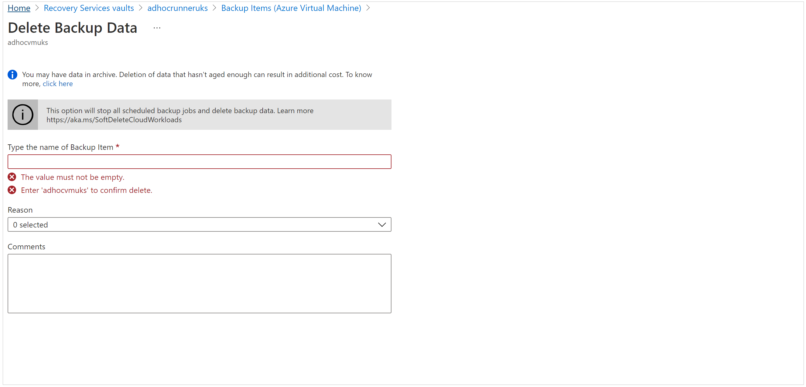 Screenshot des Bereichs 
