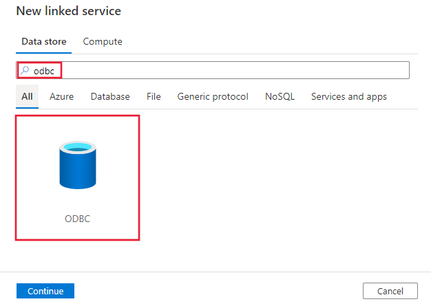 Screenshot des ODBC Connectors.