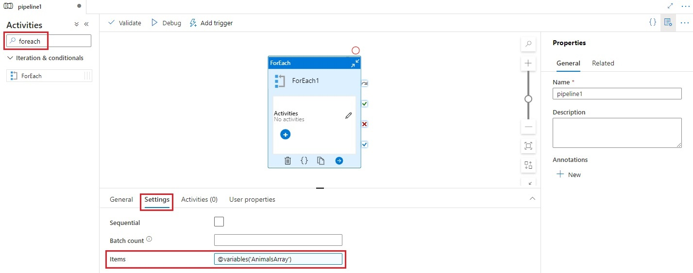 Darstellung der Benutzeroberfläche für eine Filteraktivität.