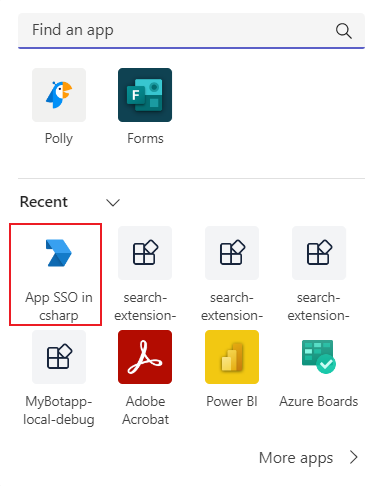 Screenshot: Rot hervorgehobene App im Abschnitt 
