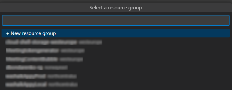 Screenshot: Ressourcen für die Bereitstellung