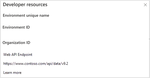 Screenshot: Suchen eines Web-API-Endpunkts in Entwicklerressourcen
