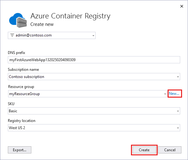 Screenshot, der die Details der Azure Container Registry zeigt.