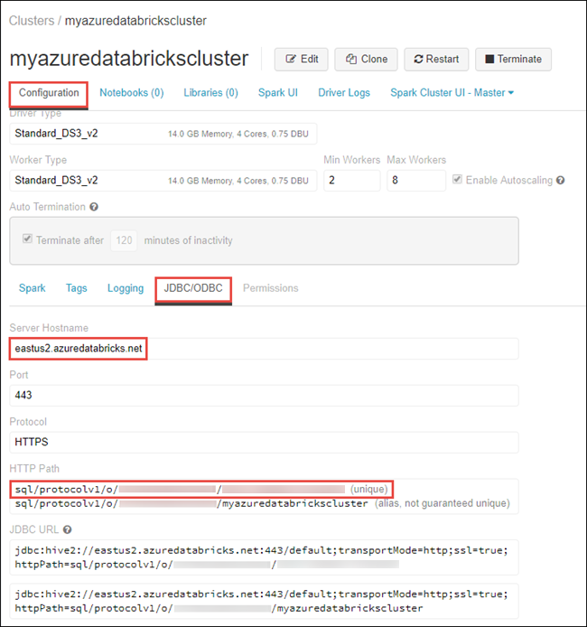 Hole Databricks-Konfiguration