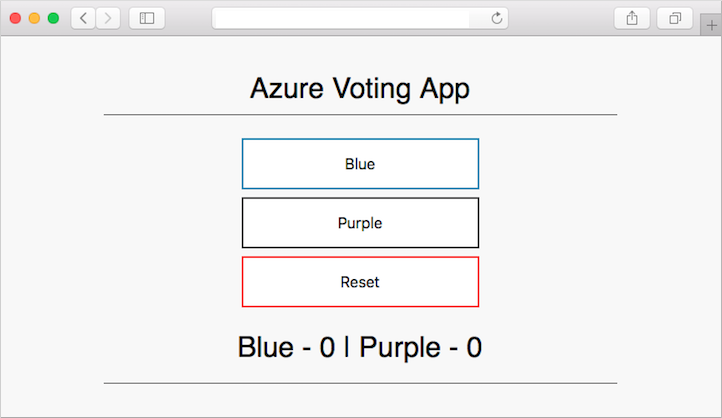 Beispielhafte Azure-Abstimmung in AKS, die durch den Jenkins-Buildauftrag aktualisiert wurde