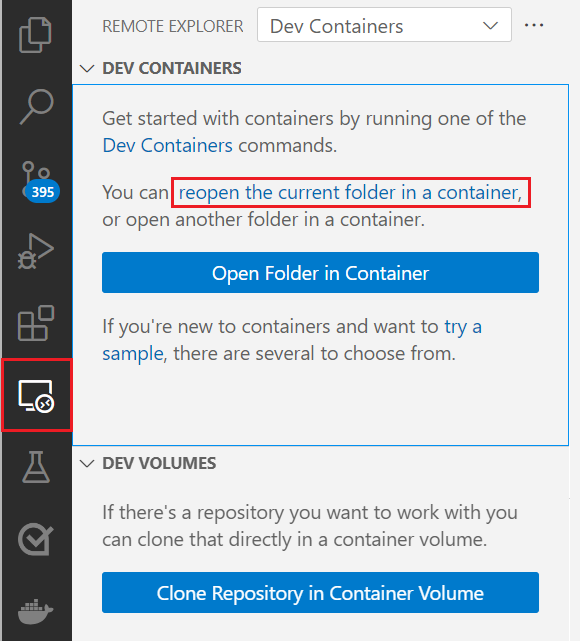 Screenshot, der zeigt, wie Sie in der Remote-Explorer-Ansicht 