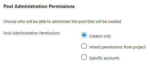 Screenshot, der zeigt, wie Poolverwaltungsberechtigungen konfiguriert werden.