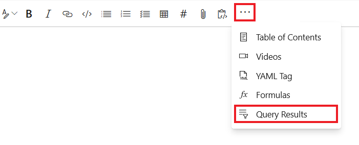Screenshot, der zeigt, wie Abfrageergebnisse im Menü 