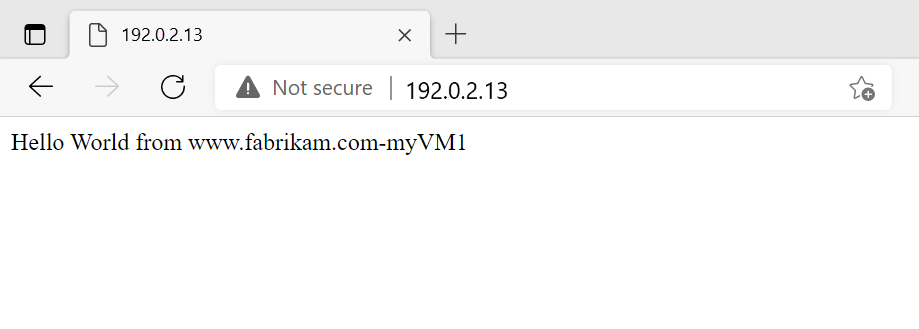 Screenshot der Website von fabrikam im Webbrowser.