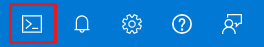 Screenshot mit der Schaltfläche Cloud Shell im Azure Portal