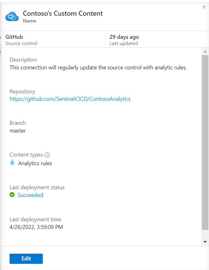 Screenshot der Bereitstellungsprotokolle einer GitHub-Repositoryverbindung.