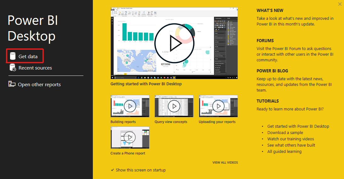 Öffnen Sie die Power BI-Desktopanwendung, und wählen Sie 