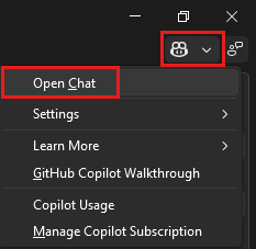 Screenshot des Symbols GitHub mit ausgewählter Option 
