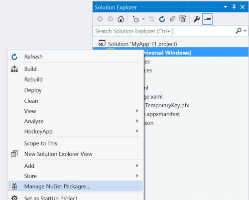 NuGet-Pakete verwalten...