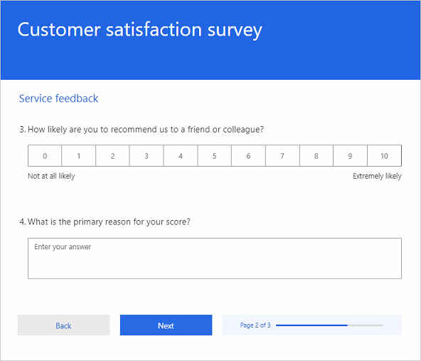 Progress bar on a survey Progress bar on a survey.
