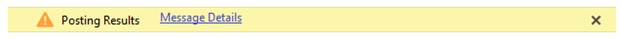 Screenshot of an example of a warning type message bar.