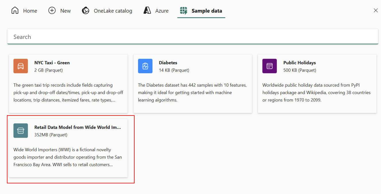 Screenshot aus dem Fabric-Portal der Seite 