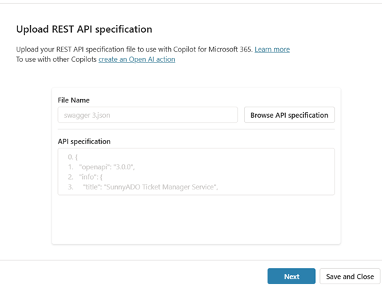 Hochgeladene API-Spezifikation.
