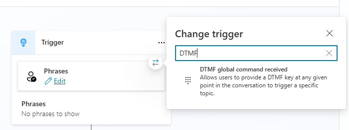 Screenshot der Themenauslöser-Option 