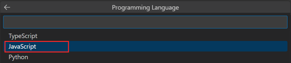 Screenshot: Option zum Auswählen der Programmiersprache