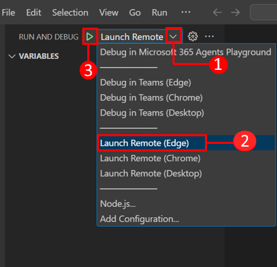 Screenshot: Remotedebuggen und Starten der App