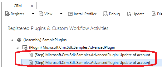 Doppelte Plug-In-Schritt-Registrierung.