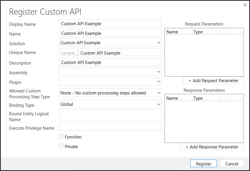 Benutzerdefiniertes PRT-API-Formular
