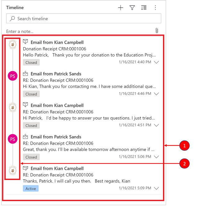 Erweiterte Thread-E-Mail-Ansicht.