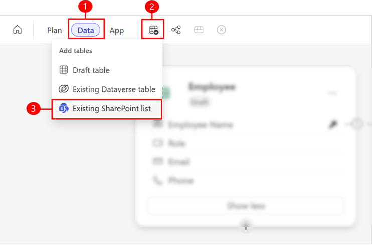 Verbinden mit einer SharePoint-Liste in Power Apps Vibe