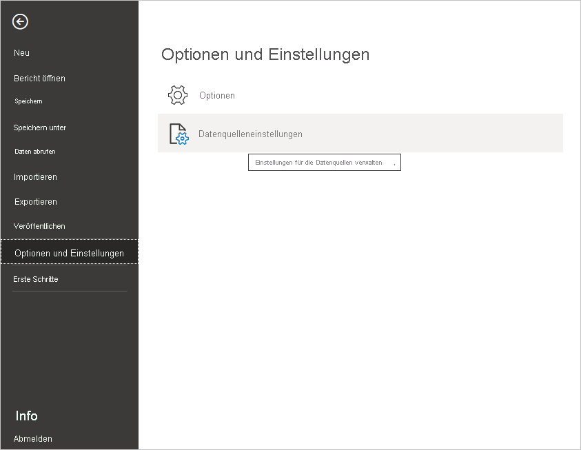 Screenshot des Menüs 