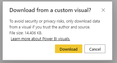 Screenshot mit der Aufforderung, den Download nur zu bestätigen, wenn er aus einer vertrauenswürdigen Quelle stammt.