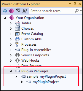 Im Power Platform Explorer können Sie verfügbare Plug-In-Pakete anzeigen
