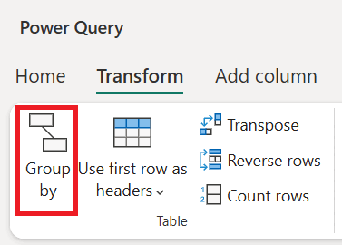 Screenshot des Power Query Menübands mit der hervorgehobenen Option 