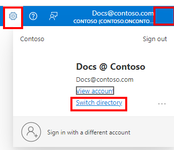 Screenshot der Hilfeschritte zum Ändern des Standardverzeichnisses von Microsoft Entra&nbsp;ID.