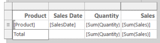 Screenshot: Zelle der Spalte „Product“, in die das Wort „Total“ eingegeben wurde.