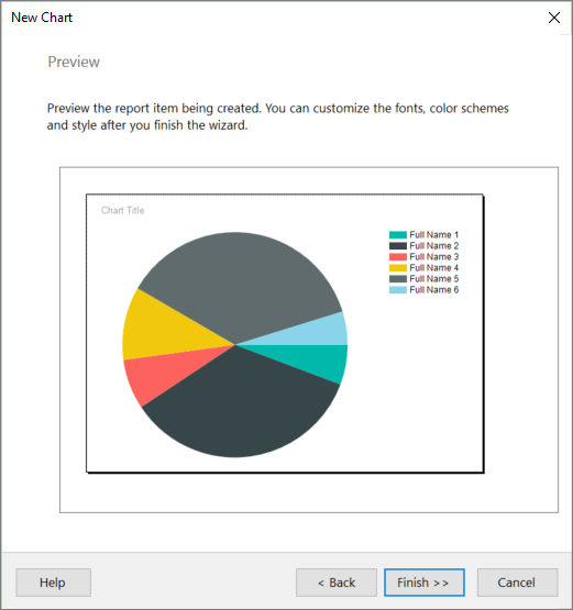 Screenshot: Neue Diagrammvorschau im Berichts-Generator