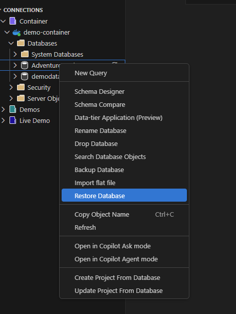 Screenshot der Option 