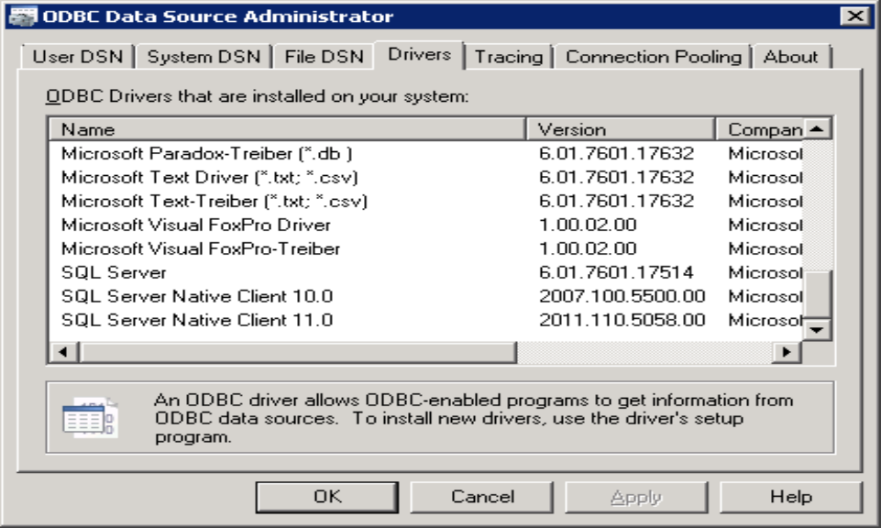 Screenshot eines 32-Bit-Treibers.