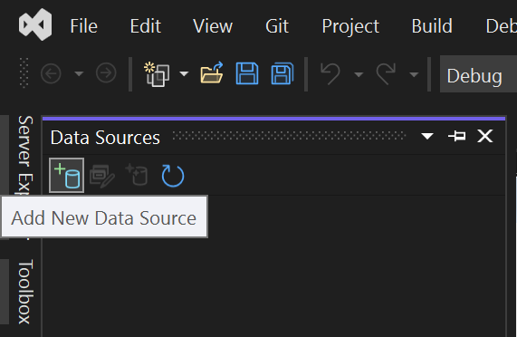 Hinzufügen einer neuen Datenquelle in Visual Studio
