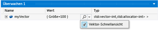 Kontextmenü des UIVisualizer-Menüs