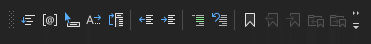Screenshot der Symbolleiste für den Text-Editor in Visual Studio 2022.