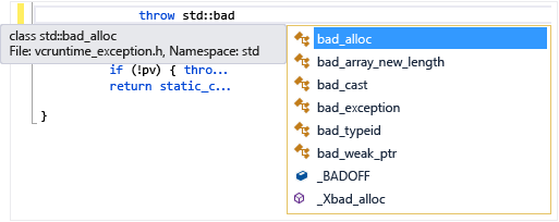 Visual C++-Memberliste