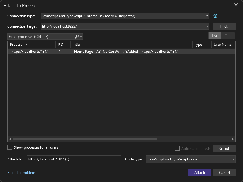 Screenshot, der zeigt, wie ein Prozess im Menü 