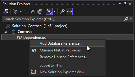 Hinzufügen eines Datenbankverweises in SQL Server-Datentools im SDK-Stil