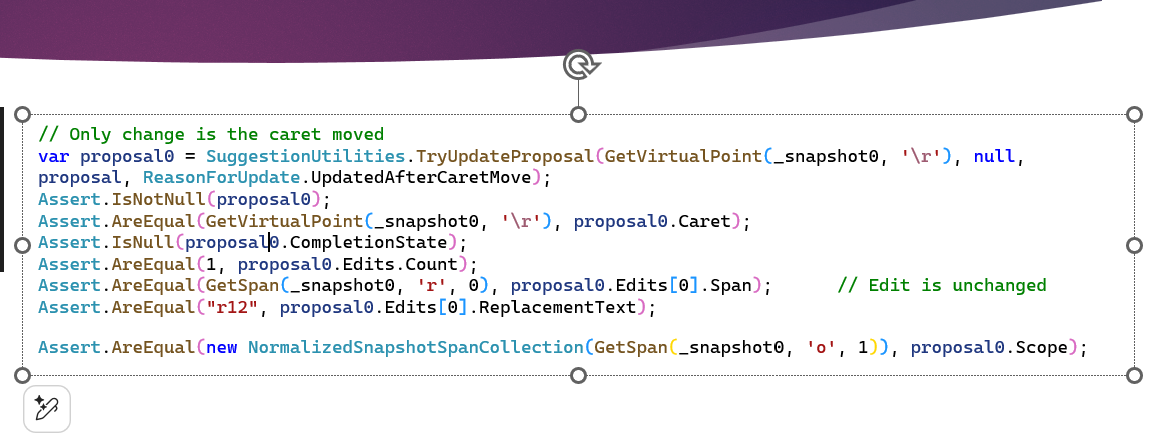 Code wurde aus Visual Studio in PowerPoint mit Syntaxhereinhebung und -formatierung kopiert