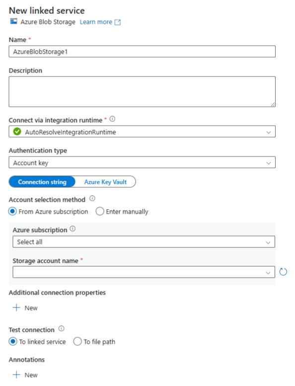Screenshot: Hinzufügen von Details für den neuen verknüpften Dienst