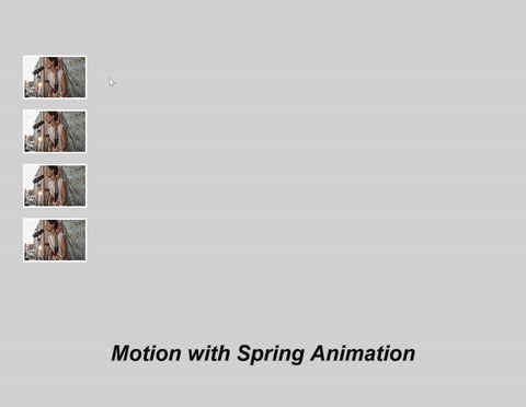 Skalierungsbewegung mit Federanimation