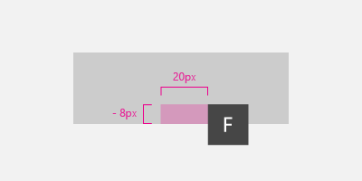 Screenshot der vertikalen und horizontalen Keytip-Offsets für eine Schaltfläche