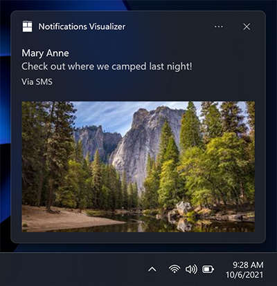 Screenshot einer App-Benachrichtigung mit dem Zuschreibungstext 