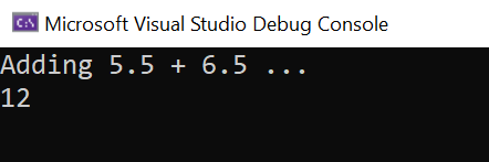Console NET5-Ausgabe-